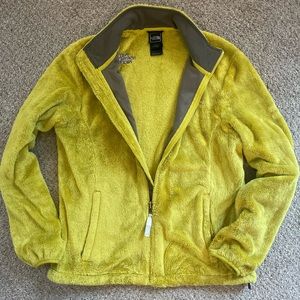 North face full zip fleece jacket, women’s medium, lime green